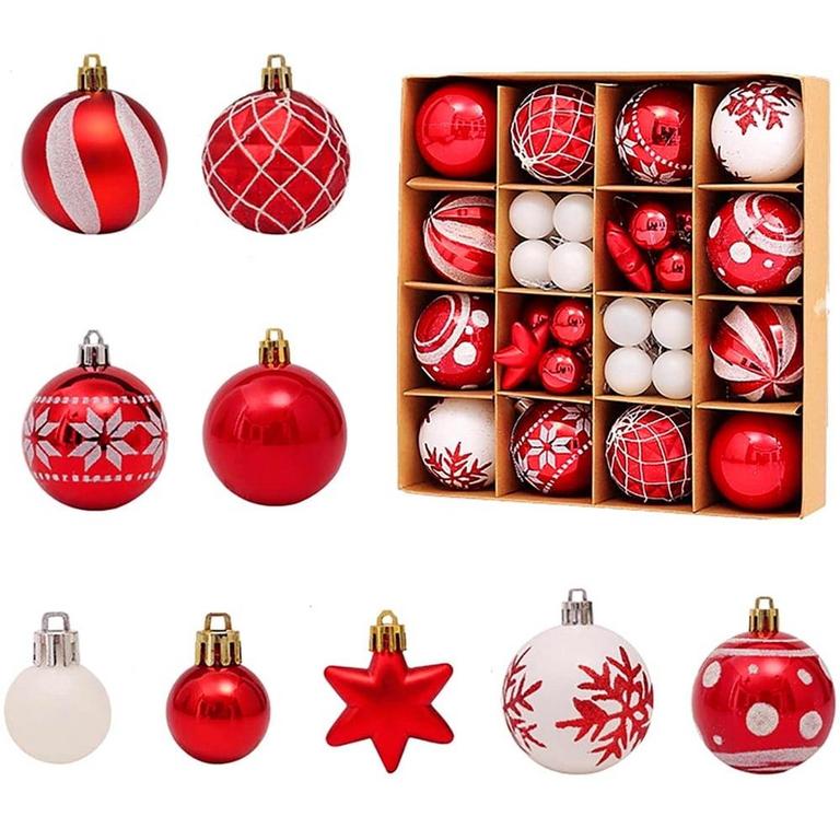 VIVEFOX 42PC CHRISTMAS BALLS