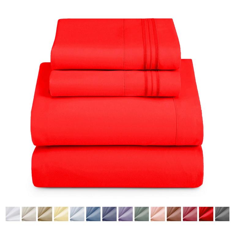 NESTL CAL KING SHEET SETS RED 4PC