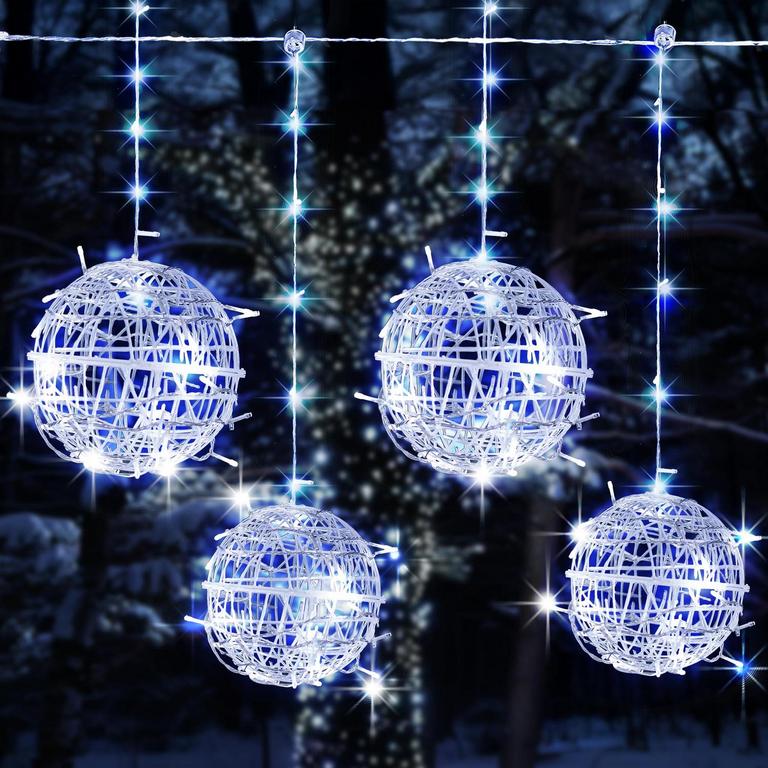 DAZZLE BRIGHT 160-LED 4-GLOBE LIGHTS