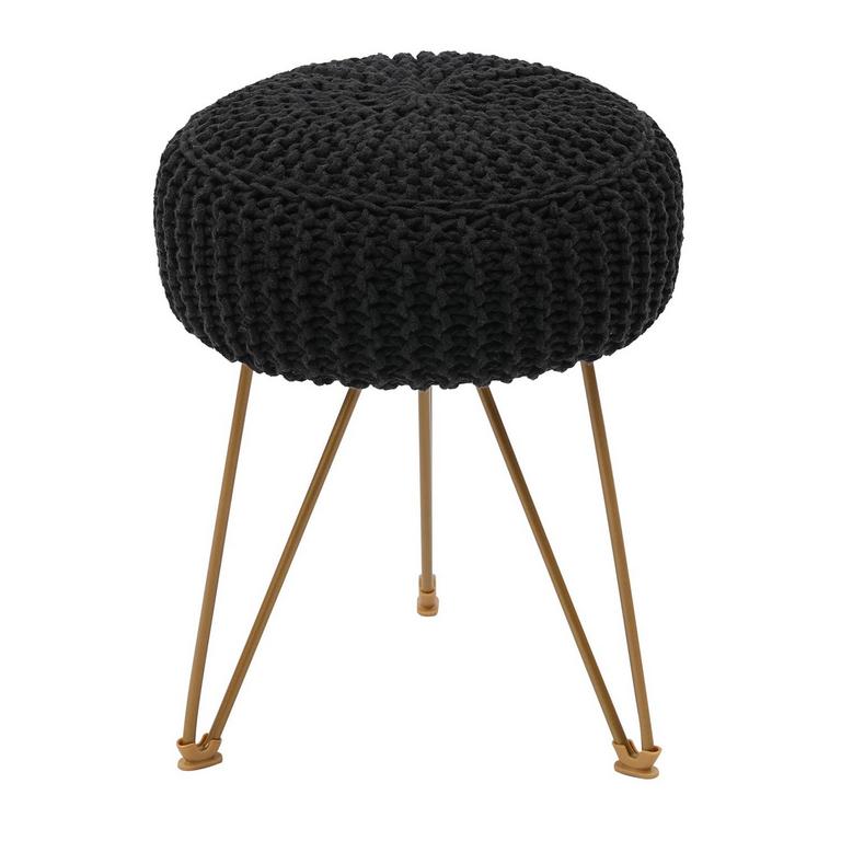 ROUND KNITTED POUF STOOL
