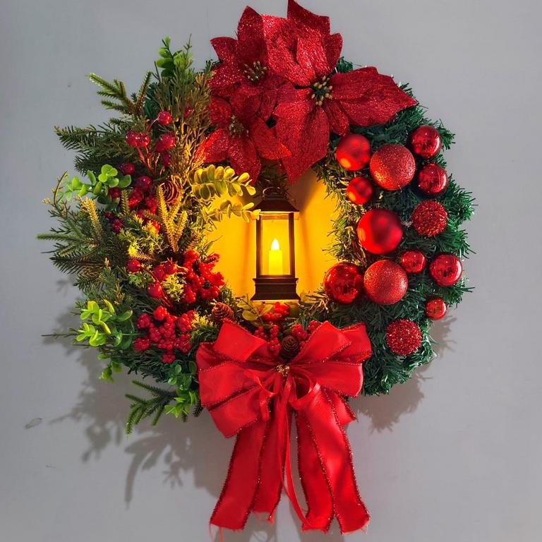 JOY WONDER CHRISTMAS WREATH 15.6IN