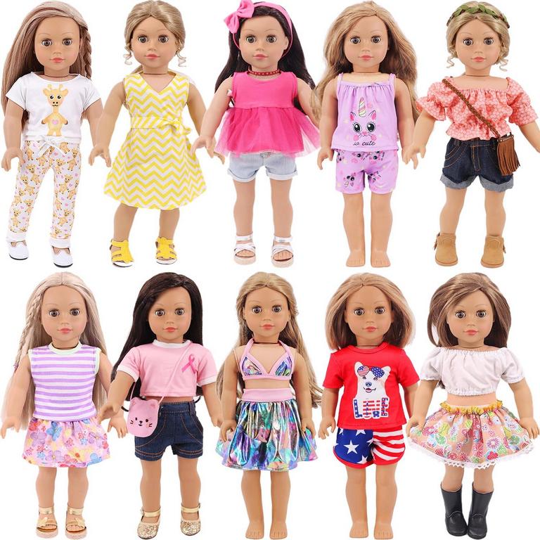 K.T. FANCY 18IN DOLL CLOTHES 10 SETS