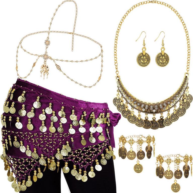 SASYLVIA 5PC BELLY DANCE ACCESSORY SET WOMENS