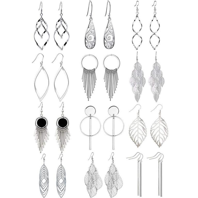 VENIANUS 12 PAIRS DANGLE EARRINGS