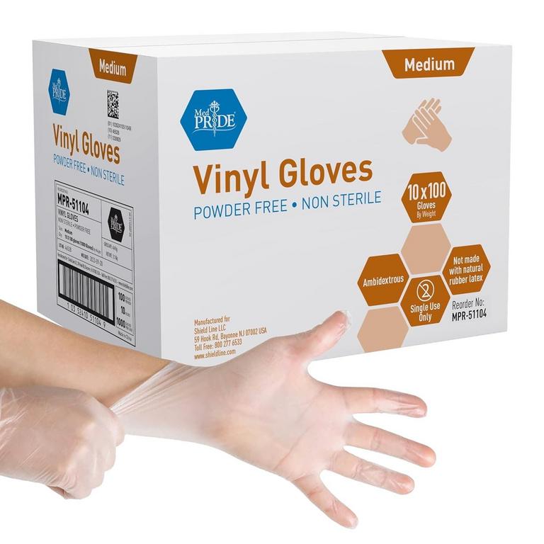 MEDPRIDE VINYL GLOVES M 1000PK
