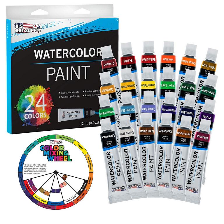 U.S. ART SUPPLY 24-TUBE ACRYLIC PAINT SET