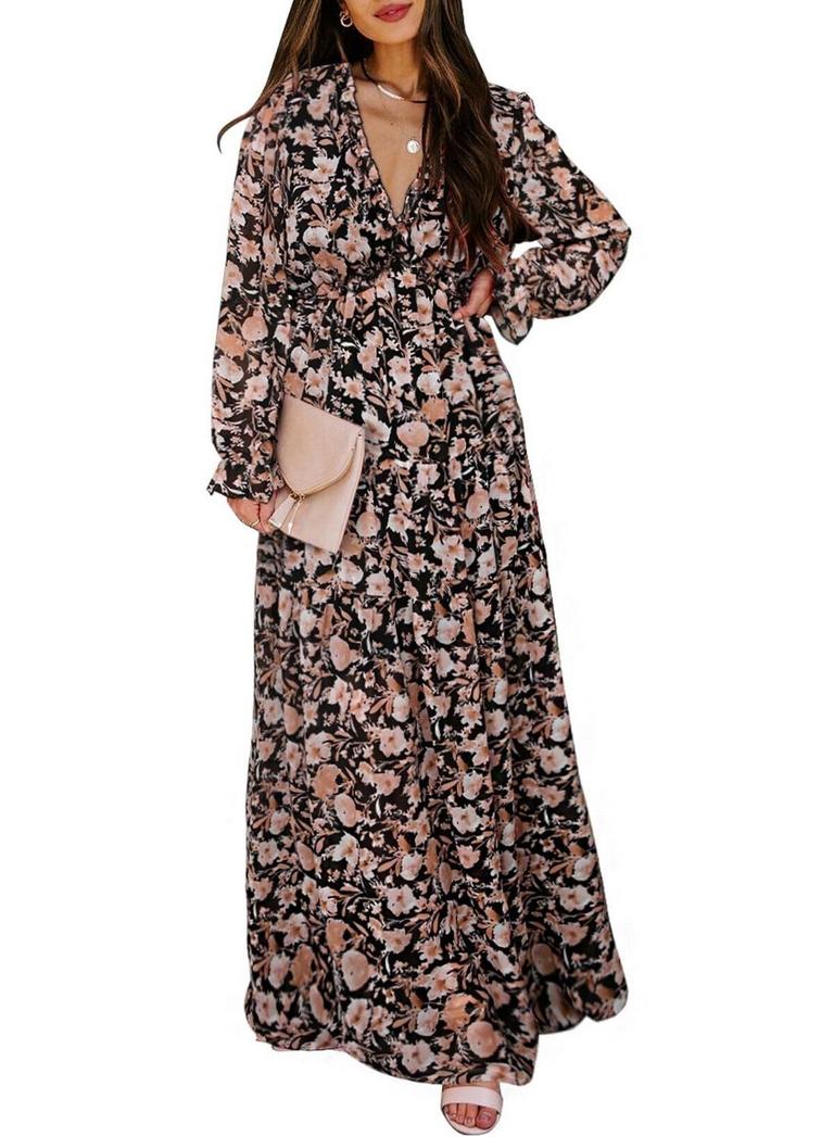 SHEWIN FLORAL MAXI DRESS WOMENS L