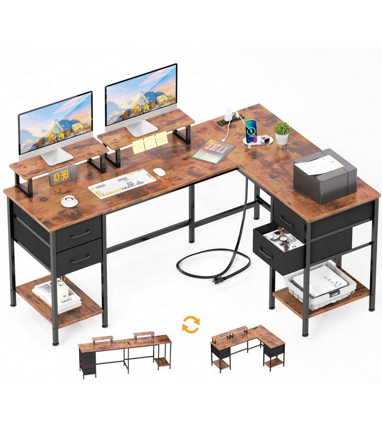 KORFILE L SHAPED DESK 59IN