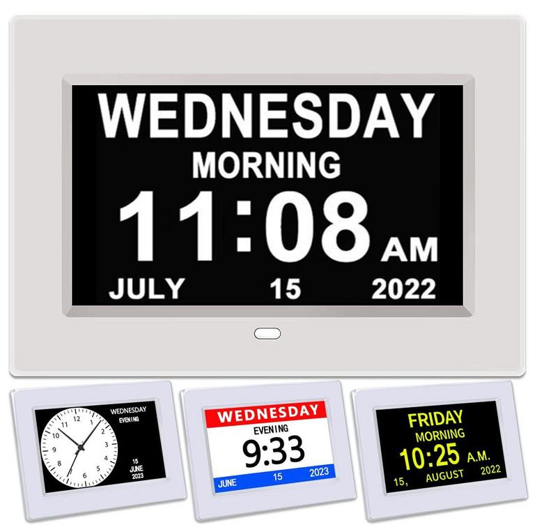 AINFTIME 7IN DIGITAL CLOCK WHITE