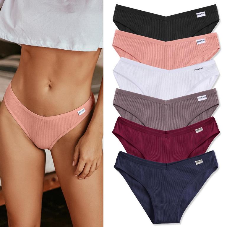 FINETOO WOMENS BIKINI PANTIES M 6PK