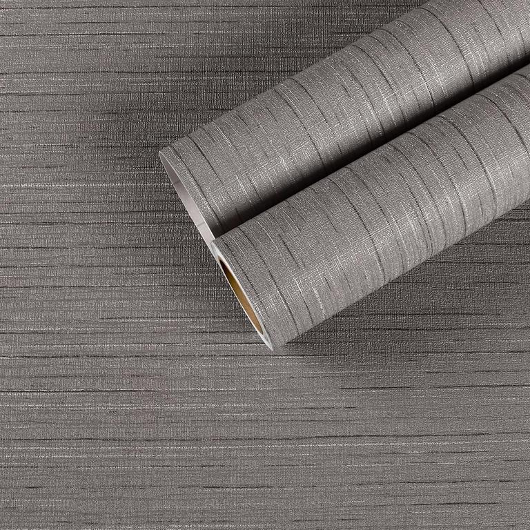 6 CHIHUT 17.7IN X 100IN DARK GREY WALLPAPER ROLLS
