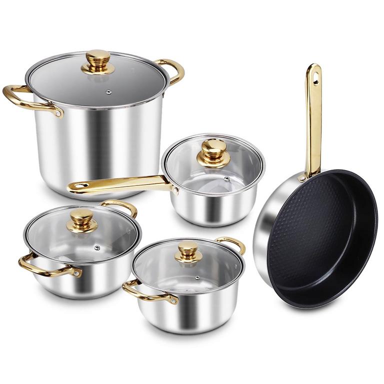 TEBRU STAINLESS COOKWARE SET 9PC