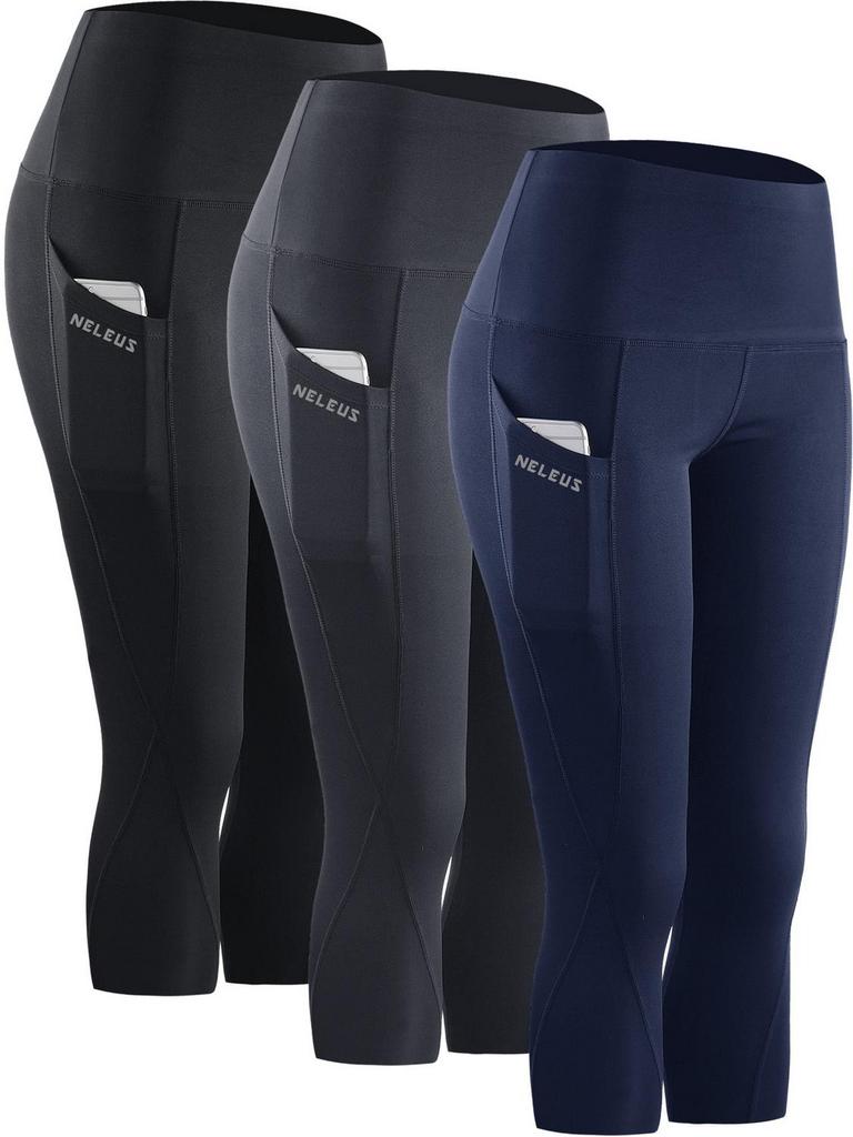 NELEUS WOMENS TUMMY CONTROL LEGGINGS M 3PK