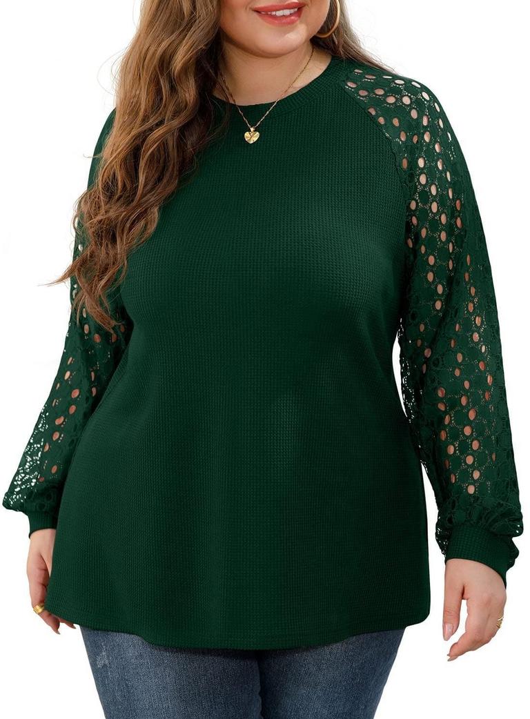 JWD WOMENS 3X LACE SLEEVE BLOUSE