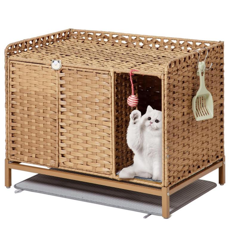 SETVSON NATURAL CAT LITTER BOX ENCLOSURE 31"L