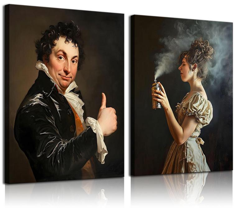 GKQNMU FUNNY BATHROOM ART 2PC 16"X24"