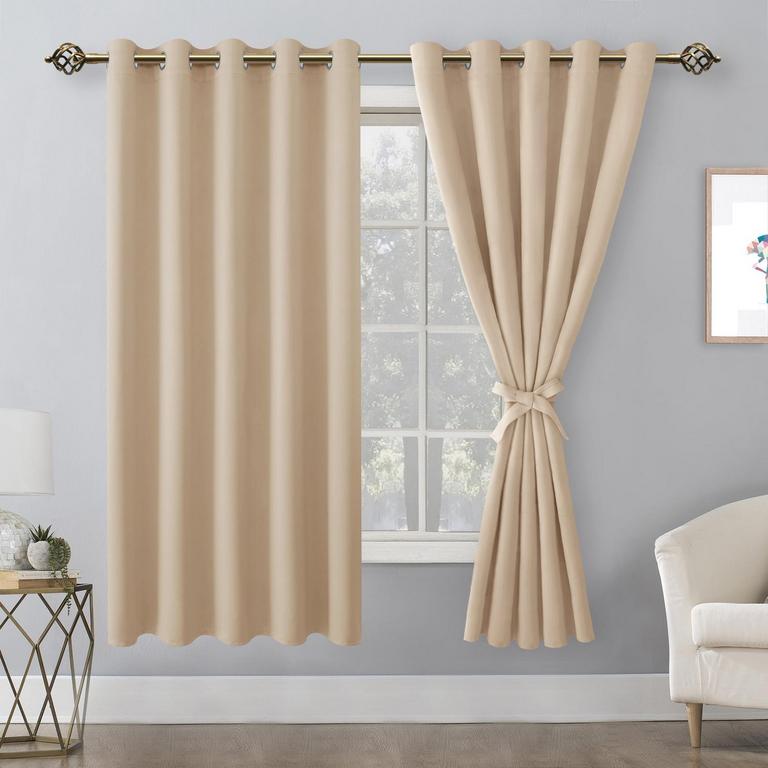 HIASAN BLACKOUT CURTAINS 60"X63" 2PK
