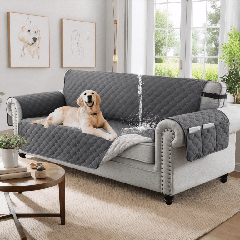 SANMADROLA SOFA COVER SET GRAY