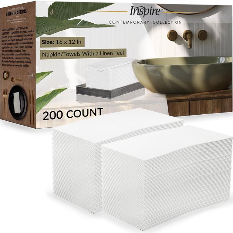 INSPIRE DISPOSABLE NAPKINS 200PK