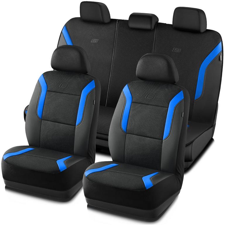 SKECHERS BLUE FULL SET CAR SEAT COVERS