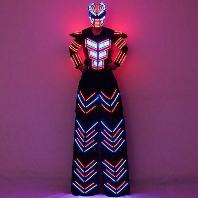 DELLMAO ADULT LED ROBOT COSTUME O/S