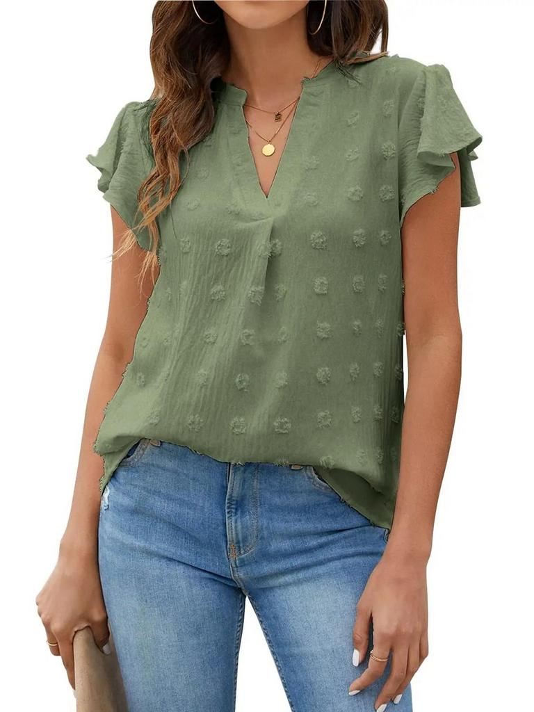 FANTASLOOK WOMENS V-NECK TOP M