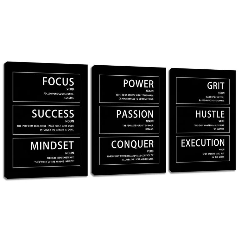 KUILUUYE 3PC 16IN X 24IN INSPIRATIONAL WALL ART
