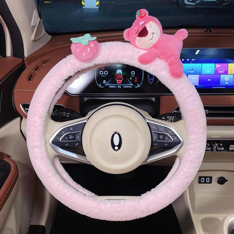 TQZQ 15IN PINK STEERING WHEEL COVER