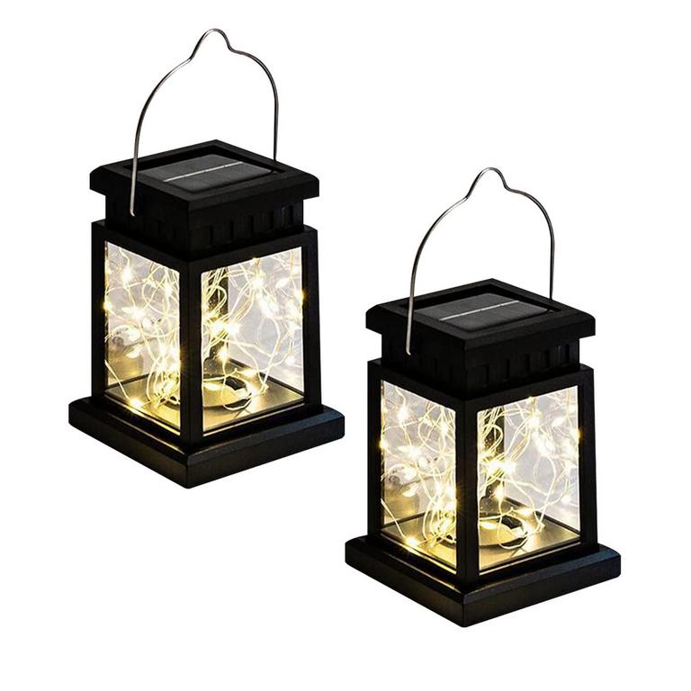 RIROOL 9CM OUTDOOR SOLAR LANTERNS 2PK