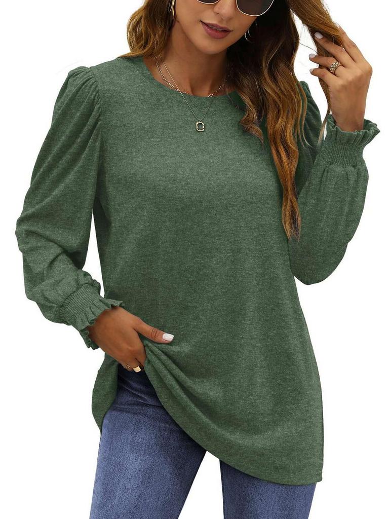 FANTASLOOK WOMENS 2X PUFF SLEEVE TOP