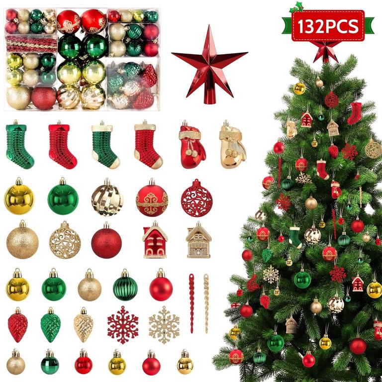 IZNEN CHRISTMAS BALLS 132PCS