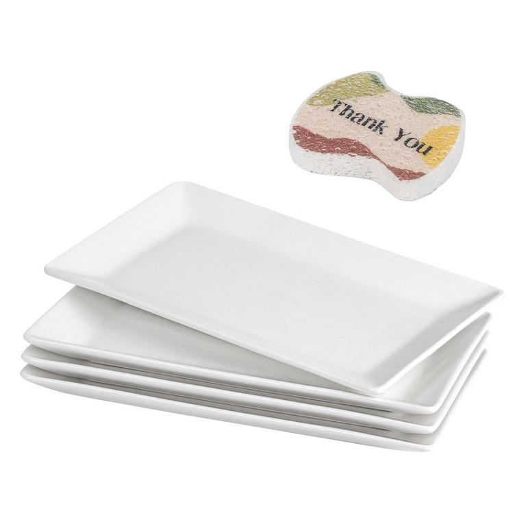 DOWAN 9.7IN WHITE PLATTERS 4PK