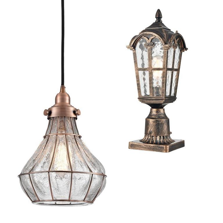 YUBOLE ANTIQUE RED PENDANT LIGHT SET 2PC 