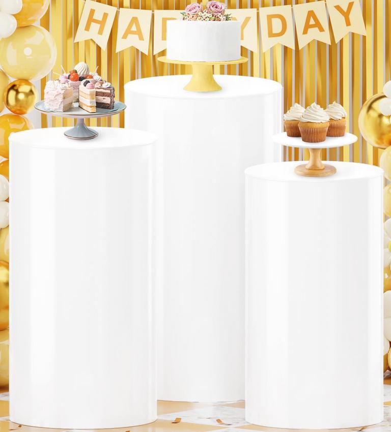 ROMANKAS WHITE PEDESTAL STAND 3PK