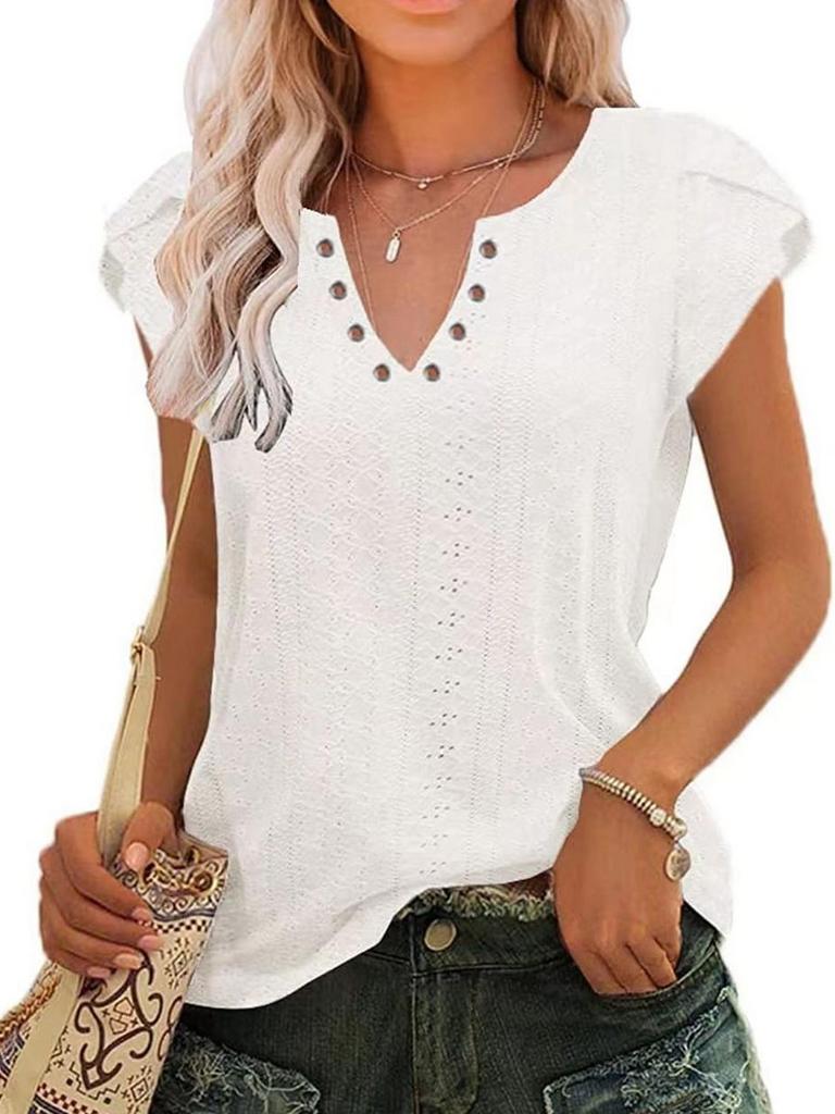 TEMOFON WOMENS S V-NECK TOP