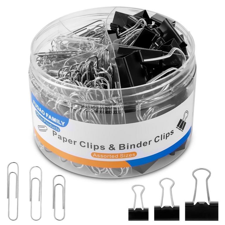 FUDAO FAMILY PAPER & BINDER CLIPS SET 340PC