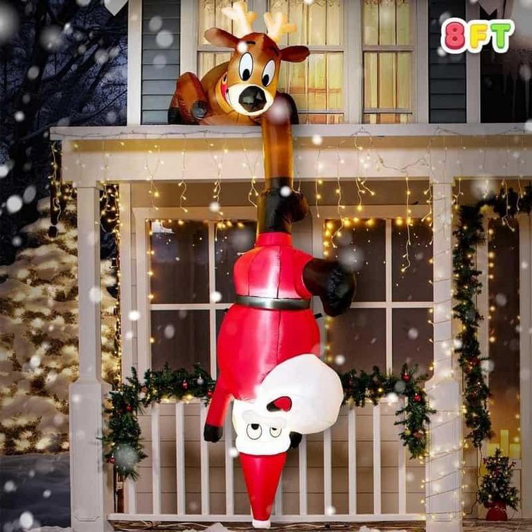 8FT FALLING SANTA INFLATABLE