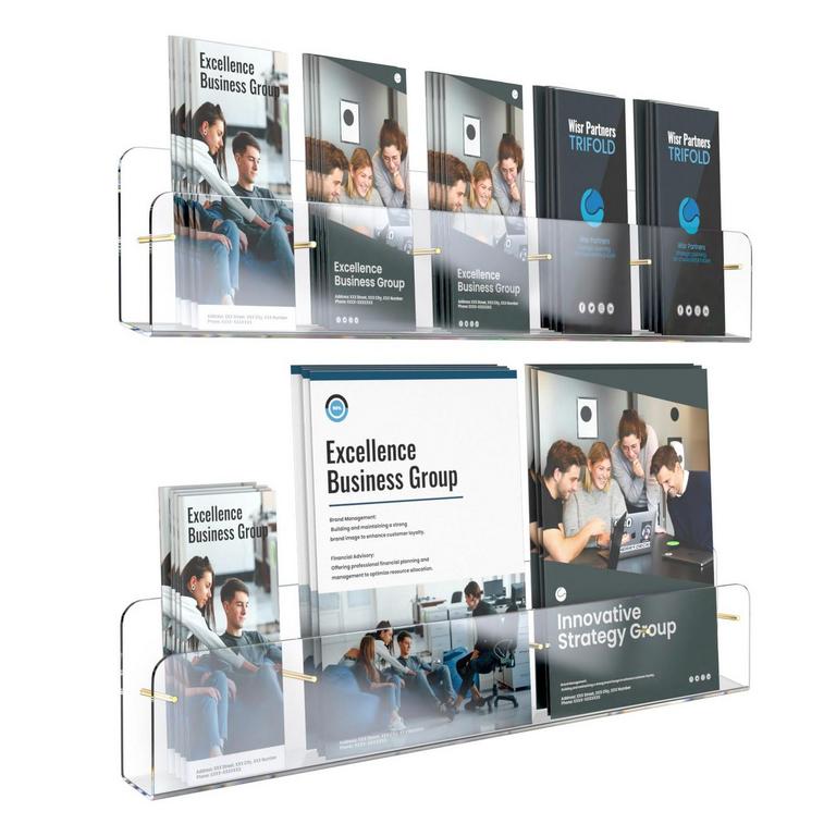 HIIMIEI WALL-MOUNT BROCHURE HOLDER 2PK