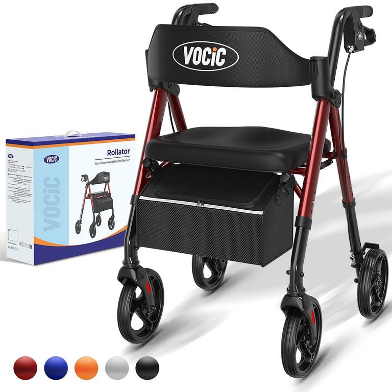 VOCIC FOLDABLE WALKER W/ 8IN WHEELS