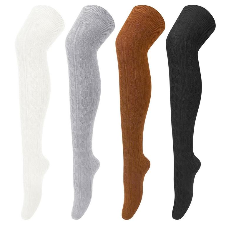 LORITTA THIGH HIGH SOCKS SZ 6-9 WOMEN 4PK