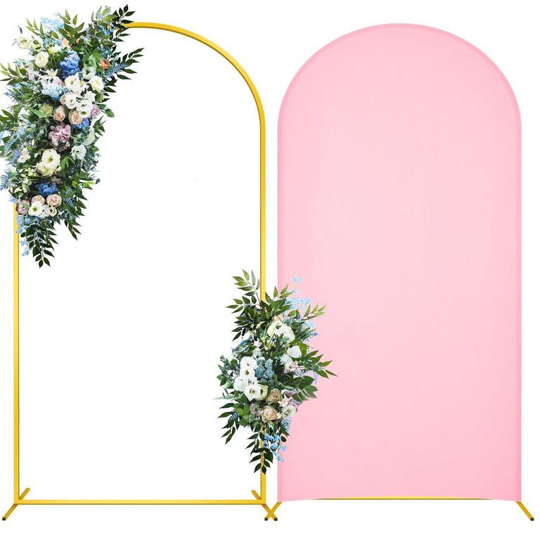 MAXCHECK ARCH BACKDROP STAND W/ COVER 7.2FT PINK