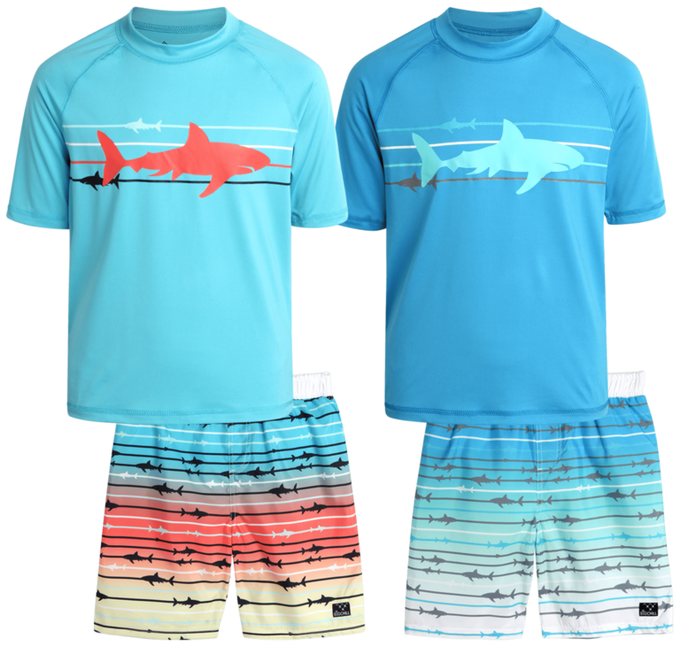 BIG CHILL BOYS 2PK RASH GUARD SET SZ 10/12