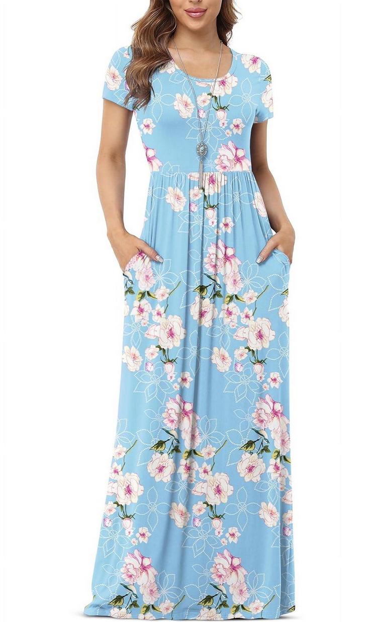 L FLORAL MAXI DRESS