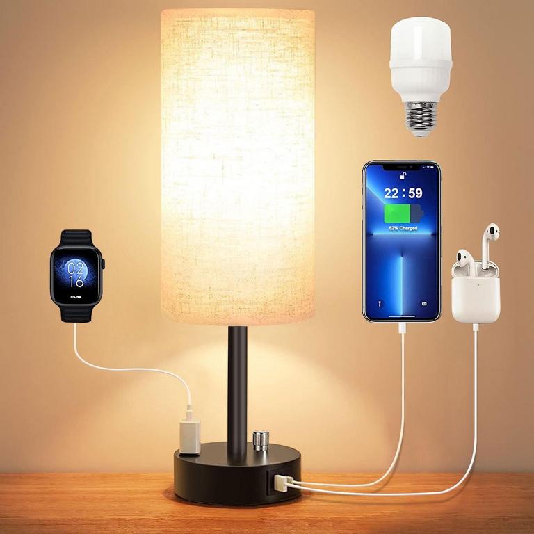 HADINEEON 15.4IN LAMP W/ CHARGING STATION