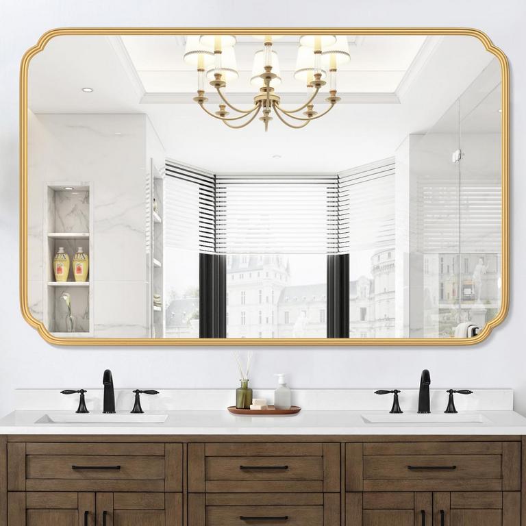 FERYTANGE 55IN X 36IN GOLD MIRROR
