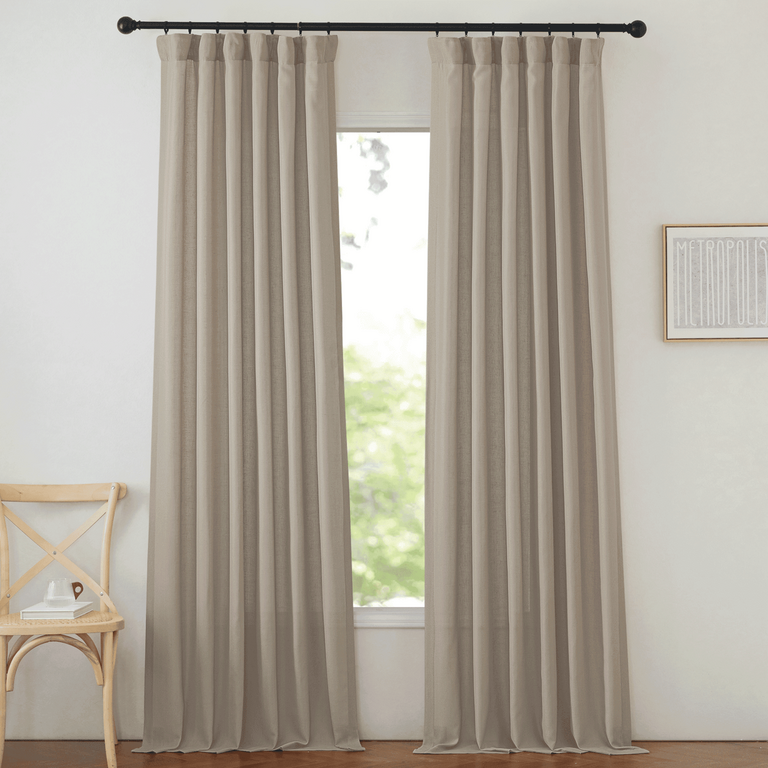 NICETOWN 50IN X 96IN LINEN CURTAINS 2PK
