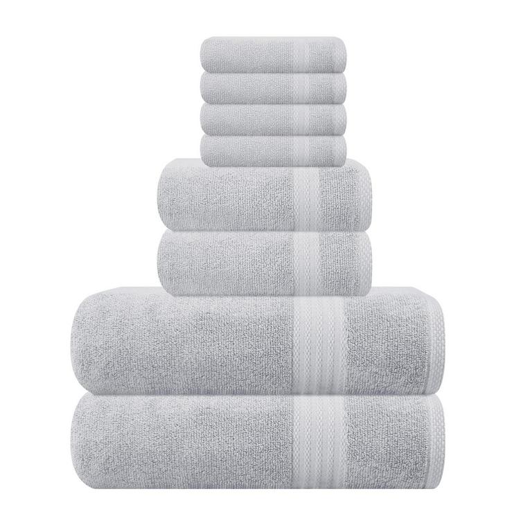 MYOWN 8PC TOWEL SET LIGHT GRAY
