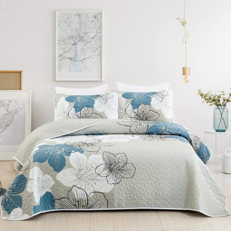 DJY KING QUILT SET BLUE