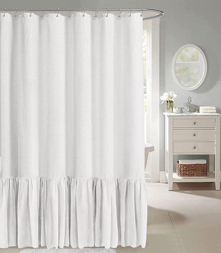 PSOIUETR IVORY SHOWER CURTAIN 72IN