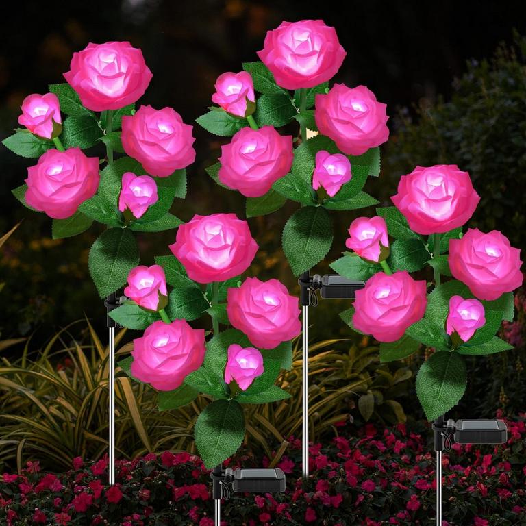 SYENLL SOLAR ROSE LIGHTS 4PK